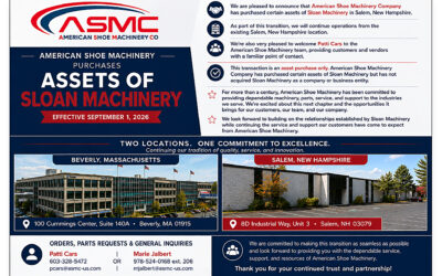 American Shoe Machinery Company Purchases Assets of Sloan Machinery